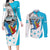 Personalized Honduras Independence Day Couples Matching Long Sleeve Bodycon Dress and Long Sleeve Button Shirt Scarlet Macaw With Coat Of Arms - Wonder Print Shop