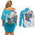 Personalized Honduras Independence Day Couples Matching Off Shoulder Short Dress and Long Sleeve Button Shirt Scarlet Macaw With Coat Of Arms - Wonder Print Shop