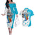 Personalized Honduras Independence Day Couples Matching Off The Shoulder Long Sleeve Dress and Hawaiian Shirt Scarlet Macaw With Coat Of Arms - Wonder Print Shop