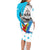 Personalized Honduras Independence Day Family Matching Long Sleeve Bodycon Dress and Hawaiian Shirt Scarlet Macaw With Coat Of Arms - Wonder Print Shop