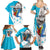 Personalized Honduras Independence Day Family Matching Summer Maxi Dress and Hawaiian Shirt Scarlet Macaw With Coat Of Arms - Wonder Print Shop