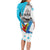 Personalized Honduras Independence Day Long Sleeve Bodycon Dress Scarlet Macaw With Coat Of Arms - Wonder Print Shop