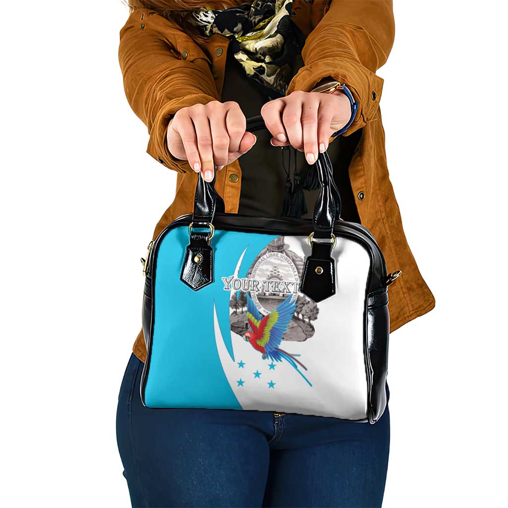 Personalized Honduras Independence Day Shoulder Handbag Scarlet Macaw With Coat Of Arms