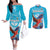 Custom Honduras Independence Day Couples Matching Off The Shoulder Long Sleeve Dress and Long Sleeve Button Shirt Scarlet Macaw With Orchid Flower