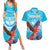 Custom Honduras Independence Day Couples Matching Summer Maxi Dress and Hawaiian Shirt Scarlet Macaw With Orchid Flower - Wonder Print Shop