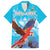 Custom Honduras Independence Day Family Matching Off Shoulder Short Dress and Hawaiian Shirt Scarlet Macaw With Orchid Flower - Wonder Print Shop