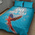 Custom Honduras Independence Day Quilt Bed Set Scarlet Macaw With Orchid Flower - Wonder Print Shop