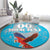 Custom Honduras Independence Day Round Carpet Scarlet Macaw With Orchid Flower