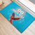 Custom Honduras Independence Day Rubber Doormat Scarlet Macaw With Orchid Flower - Wonder Print Shop