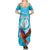 Custom Honduras Independence Day Summer Maxi Dress Scarlet Macaw With Orchid Flower - Wonder Print Shop