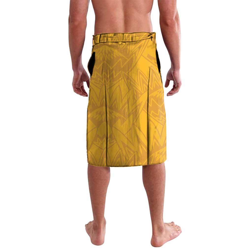 Yellow patterned shorts with elastic waistband and vertical back seam