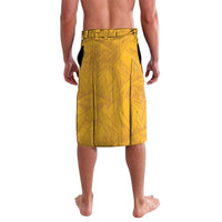 Yellow patterned shorts with elastic waistband and vertical back seam