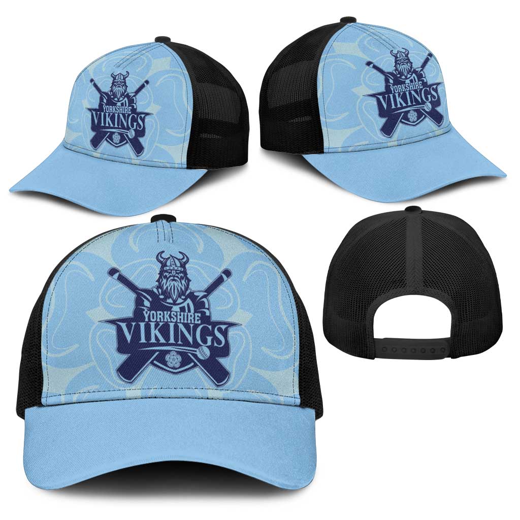 Yorkshire Vikings Cricket Baseball Net Cap White Rose of York Blue Version - Wonder Print Shop