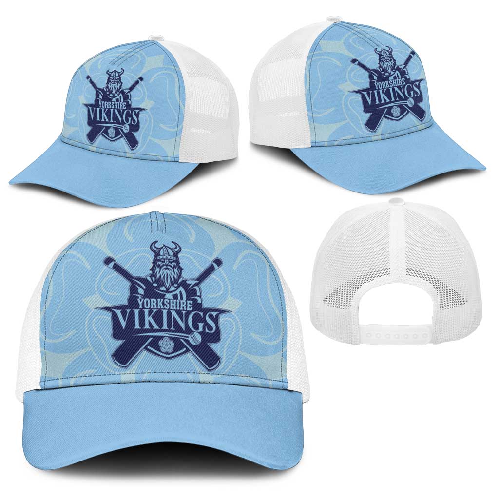 Yorkshire Vikings Cricket Baseball Net Cap White Rose of York Blue Version - Wonder Print Shop