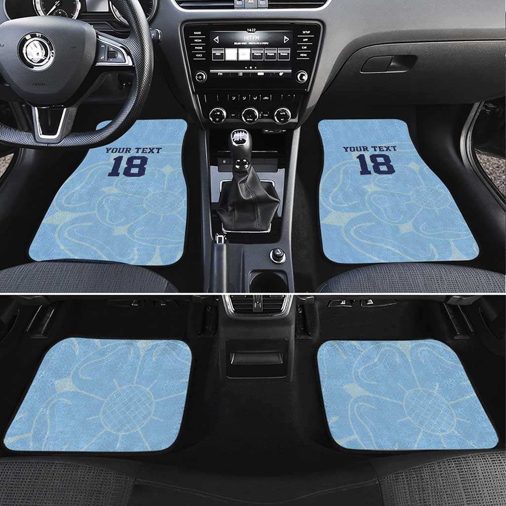 Custom Yorkshire Viking Spirit Car Mats White Rose of York Blue Version - Wonder Print Shop