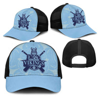 Yorkshire Vikings Cricket Mesh Trucker Cap White Rose of York Blue Version - Wonder Print Shop