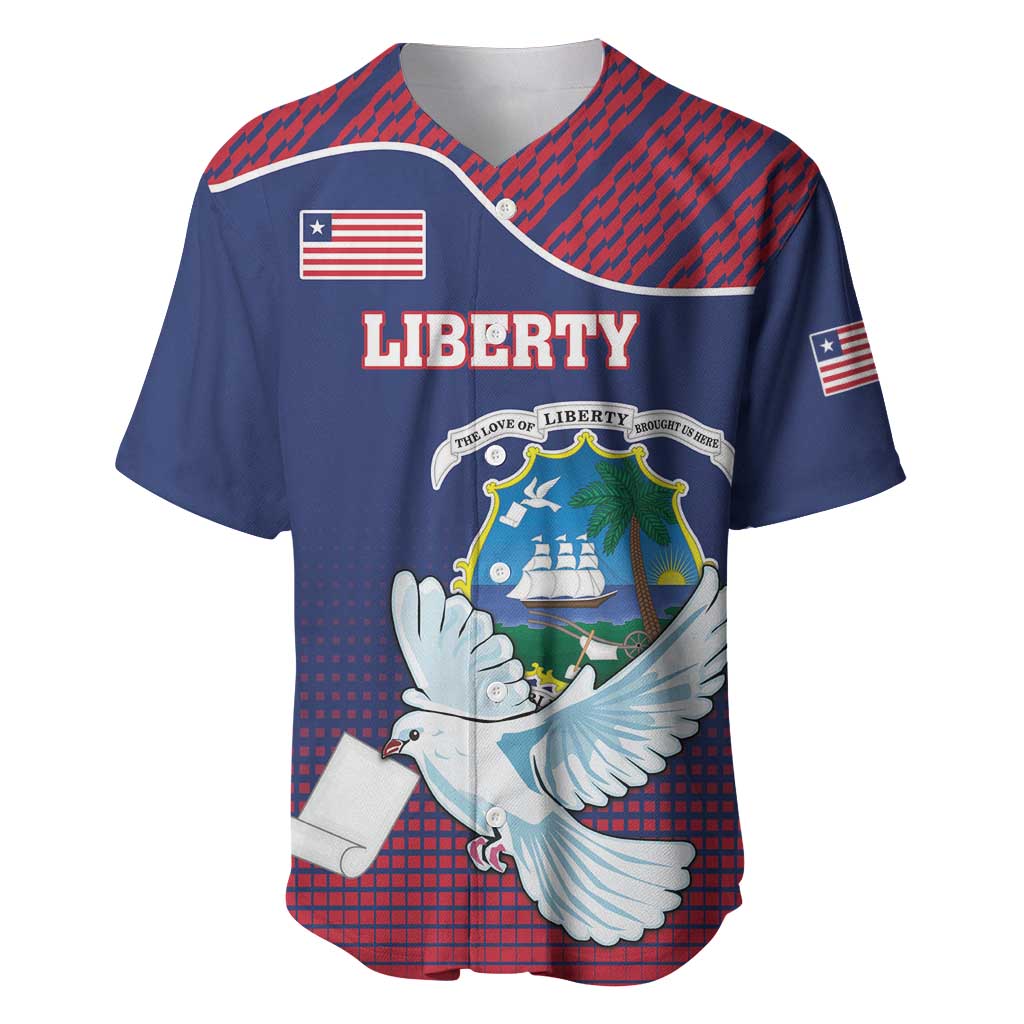 Personalized Liberia White Dove With A Scroll Baseball Jersey Coat Of Arms - Wonder Print Shop