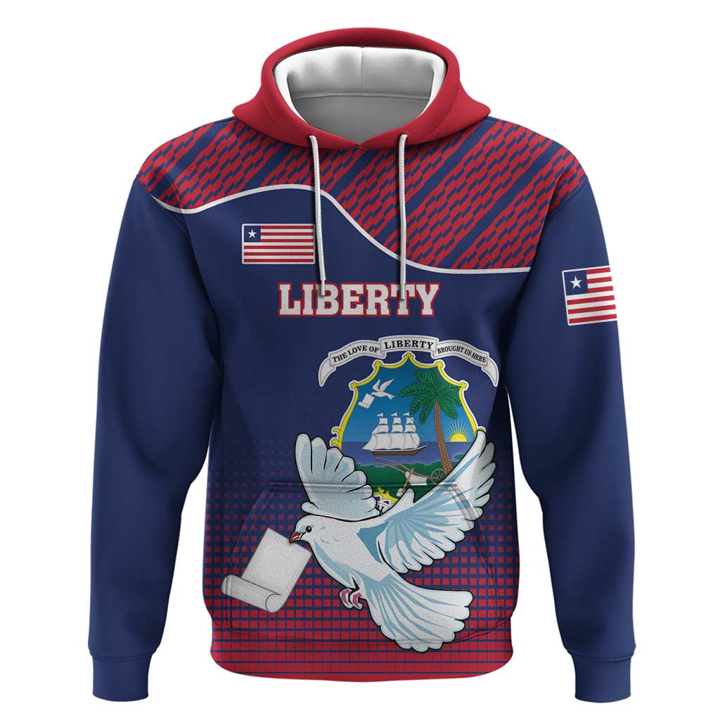 Personalized Liberia White Dove With A Scroll Hoodie Coat Of Arms - Wonder Print Shop