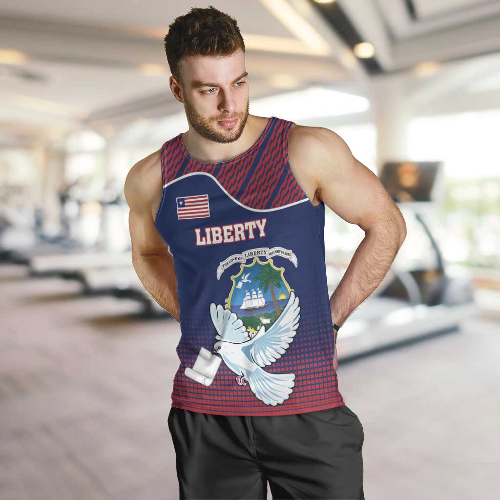 Personalized Liberia White Dove With A Scroll Men Tank Top Coat Of Arms - Wonder Print Shop