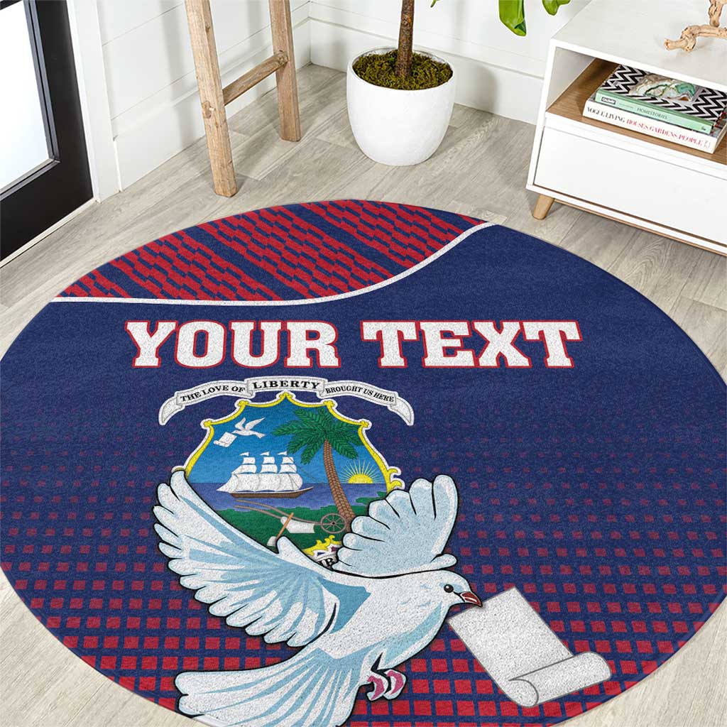 Personalized Liberia White Dove With A Scroll Round Carpet Coat Of Arms