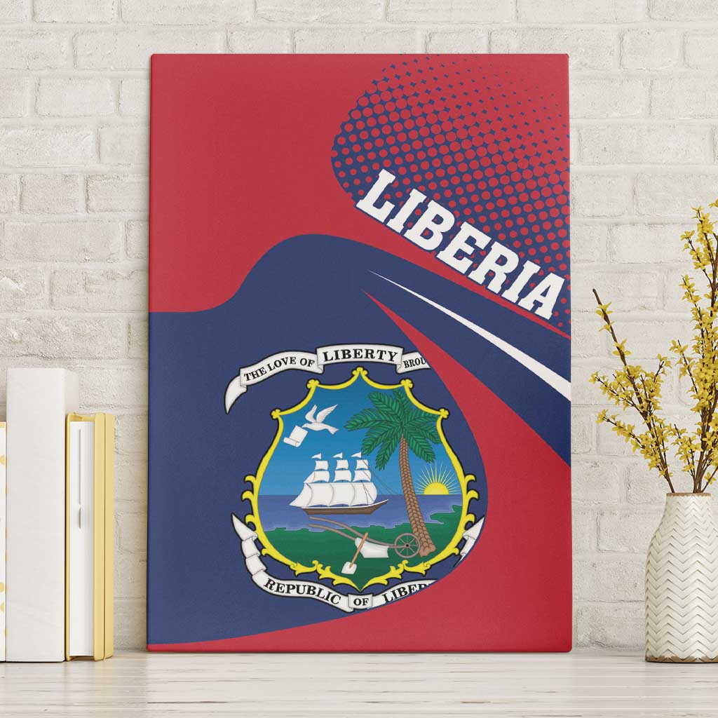 Liberia Coat Of Arms Canvas Wall Art Red Version - Wonder Print Shop