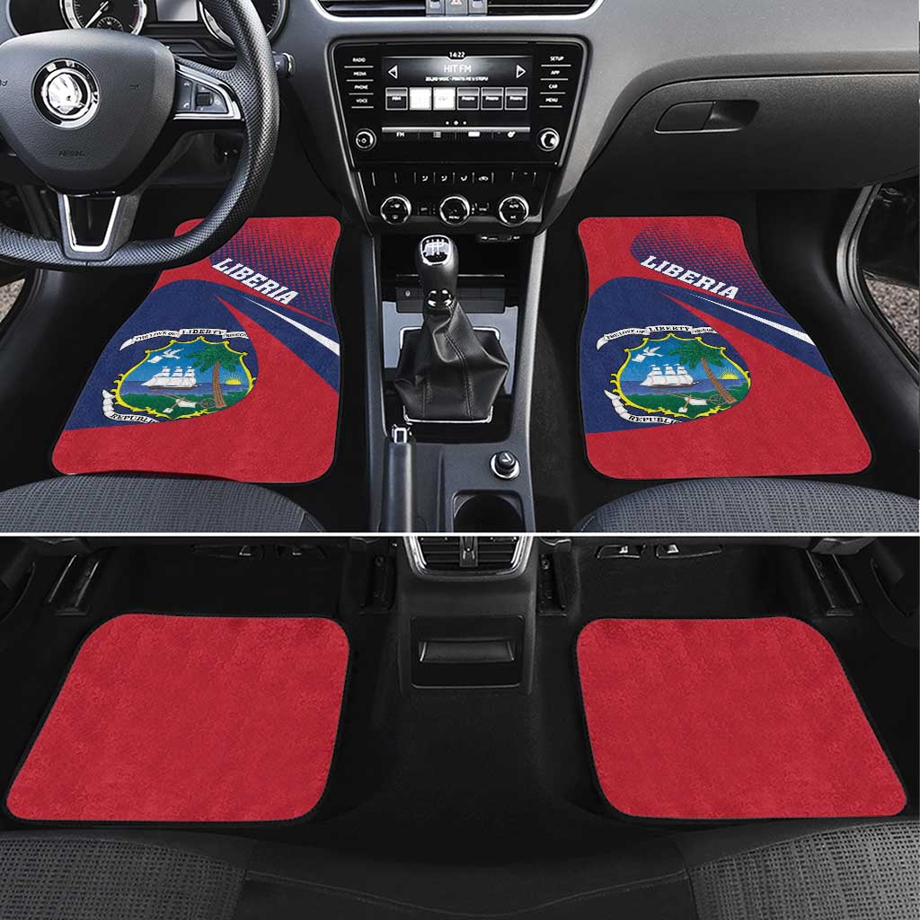 Liberia Coat Of Arms Car Mats Red Version - Wonder Print Shop