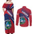 Liberia Coat Of Arms Couples Matching Off Shoulder Maxi Dress and Long Sleeve Button Shirt Red Version - Wonder Print Shop