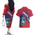 Liberia Coat Of Arms Couples Matching Off The Shoulder Long Sleeve Dress and Hawaiian Shirt Red Version - Wonder Print Shop