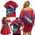 Liberia Coat Of Arms Family Matching Off Shoulder Short Dress and Hawaiian Shirt Red Version - Wonder Print Shop