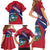 Liberia Coat Of Arms Family Matching Short Sleeve Bodycon Dress and Hawaiian Shirt Red Version - Wonder Print Shop