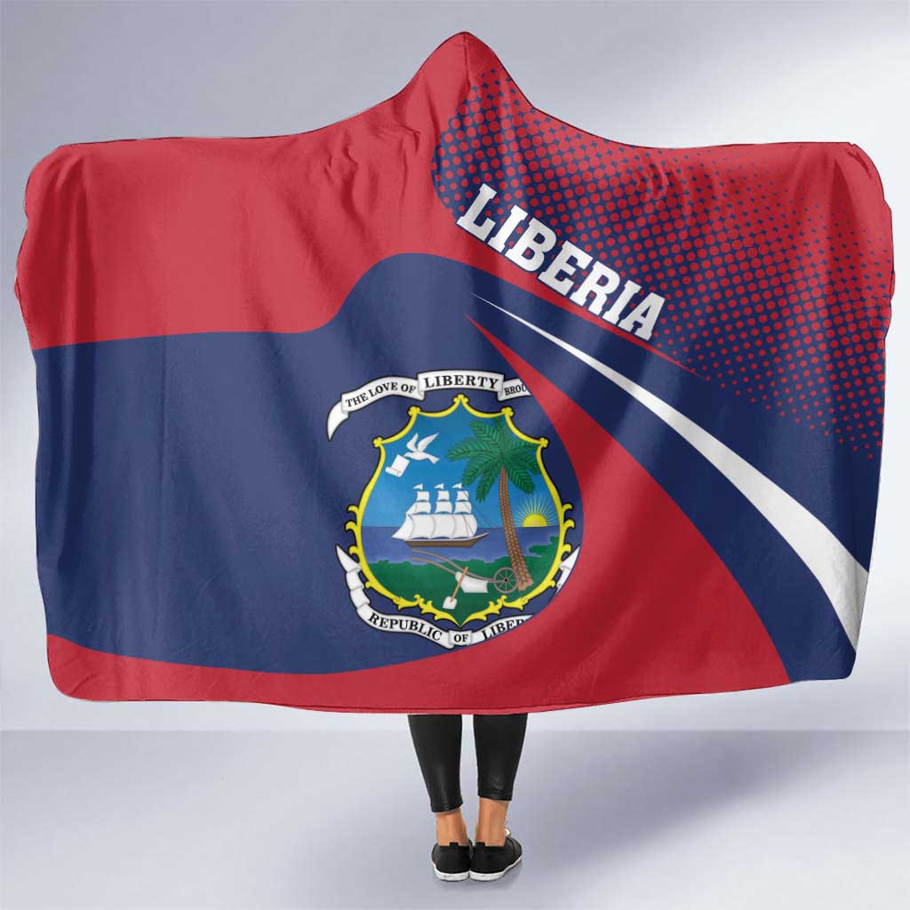 Liberia Coat Of Arms Hooded Blanket Red Version