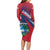 Liberia Coat Of Arms Long Sleeve Bodycon Dress Red Version - Wonder Print Shop