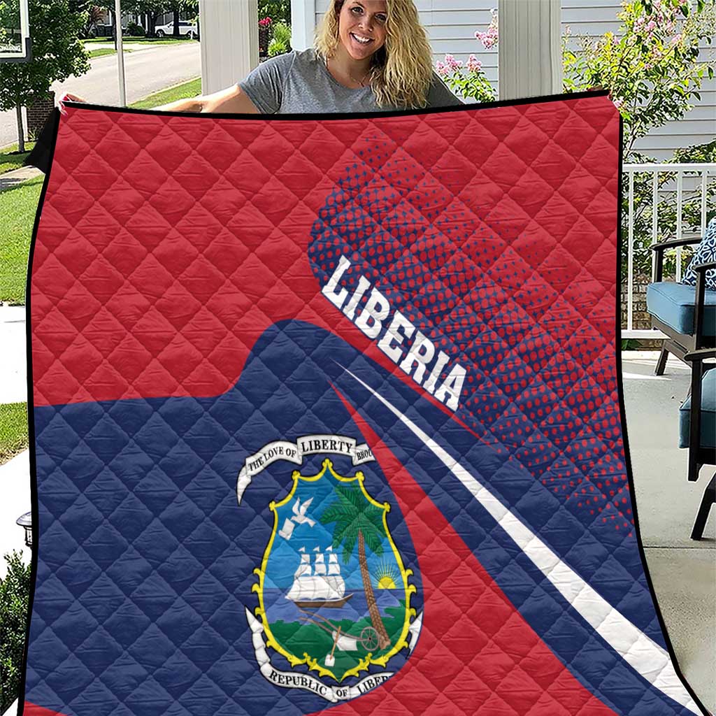 Liberia Coat Of Arms Quilt Red Version