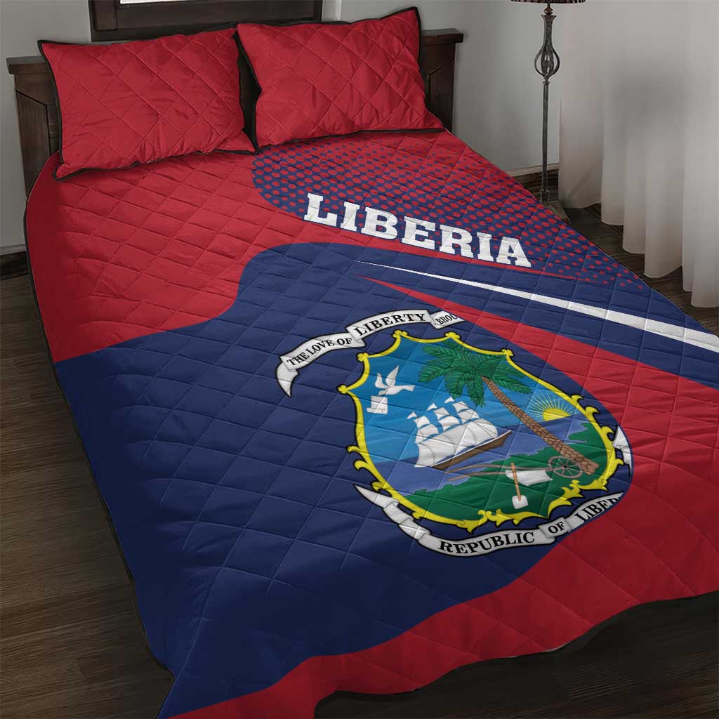 Liberia Coat Of Arms Quilt Bed Set Red Version - Wonder Print Shop