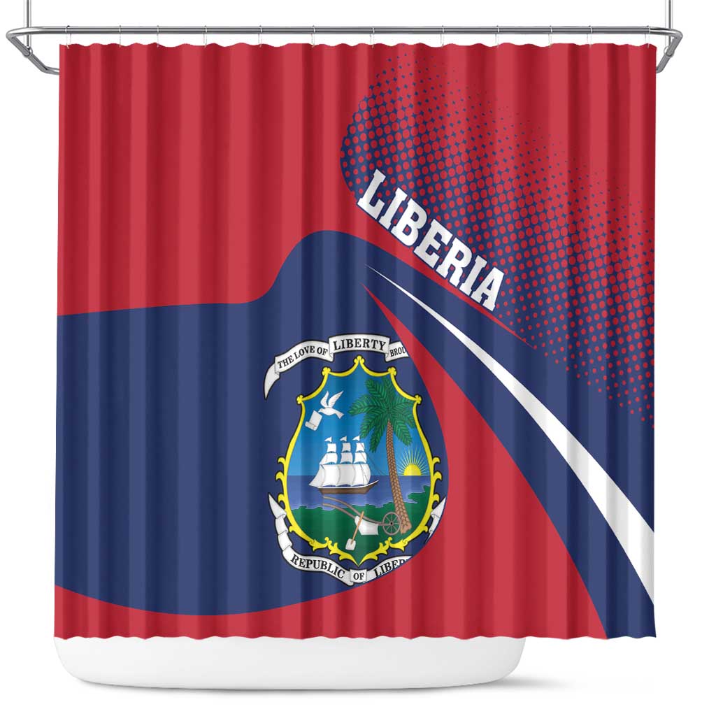 Liberia Coat Of Arms Shower Curtain Red Version