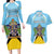 Personalized Saint Lucia Coat Of Arms Couples Matching Long Sleeve Bodycon Dress and Hawaiian Shirt Sent Lisi Flag Style - Wonder Print Shop