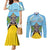 Personalized Saint Lucia Coat Of Arms Couples Matching Mermaid Dress and Long Sleeve Button Shirt Sent Lisi Flag Style