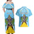 Personalized Saint Lucia Coat Of Arms Couples Matching Off Shoulder Maxi Dress and Hawaiian Shirt Sent Lisi Flag Style - Wonder Print Shop