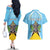 Personalized Saint Lucia Coat Of Arms Couples Matching Off The Shoulder Long Sleeve Dress and Hawaiian Shirt Sent Lisi Flag Style - Wonder Print Shop