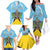 Personalized Saint Lucia Coat Of Arms Family Matching Off The Shoulder Long Sleeve Dress and Hawaiian Shirt Sent Lisi Flag Style - Wonder Print Shop