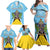 Personalized Saint Lucia Coat Of Arms Family Matching Off Shoulder Maxi Dress and Hawaiian Shirt Sent Lisi Flag Style - Wonder Print Shop