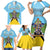 Personalized Saint Lucia Coat Of Arms Family Matching Short Sleeve Bodycon Dress and Hawaiian Shirt Sent Lisi Flag Style - Wonder Print Shop