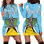 Personalized Saint Lucia Coat Of Arms Hoodie Dress Sent Lisi Flag Style - Wonder Print Shop