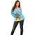 Personalized Saint Lucia Coat Of Arms Off Shoulder Sweater Sent Lisi Flag Style - Wonder Print Shop