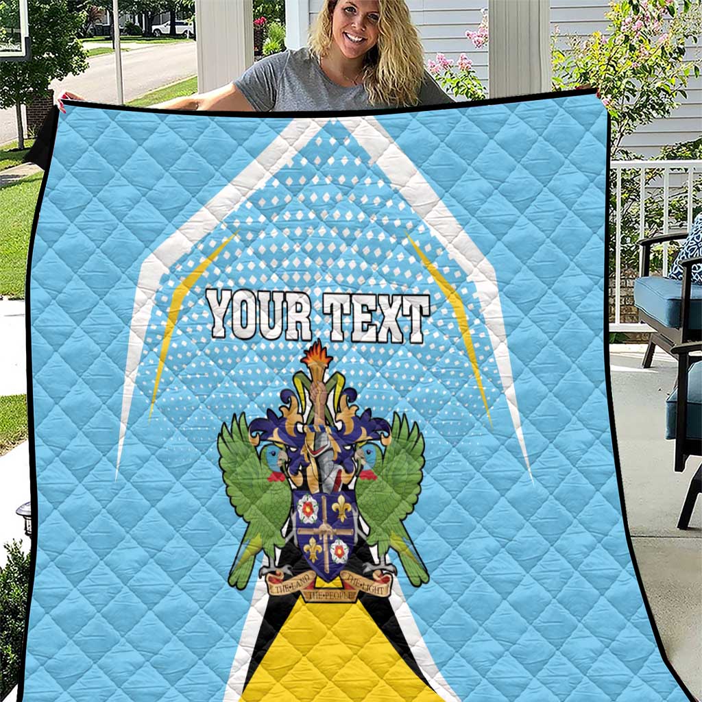 Personalized Saint Lucia Coat Of Arms Quilt Sent Lisi Flag Style