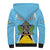 Personalized Saint Lucia Coat Of Arms Sherpa Hoodie Sent Lisi Flag Style - Wonder Print Shop