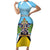 Personalized Saint Lucia Coat Of Arms Short Sleeve Bodycon Dress Sent Lisi Flag Style - Wonder Print Shop