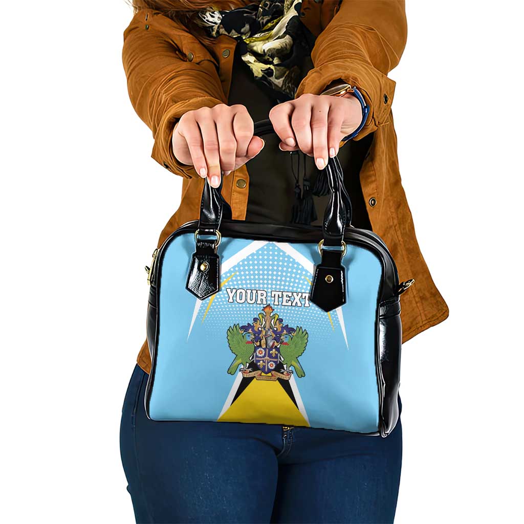 Personalized Saint Lucia Coat Of Arms Shoulder Handbag Sent Lisi Flag Style