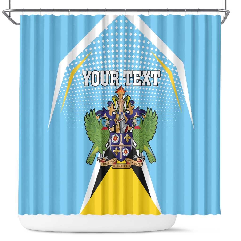 Personalized Saint Lucia Coat Of Arms Shower Curtain Sent Lisi Flag Style