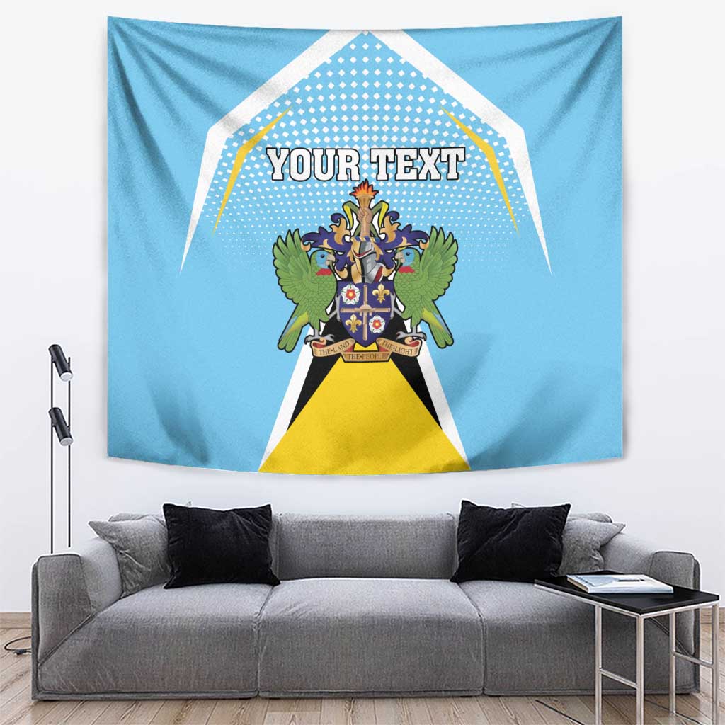 Personalized Saint Lucia Coat Of Arms Tapestry Sent Lisi Flag Style